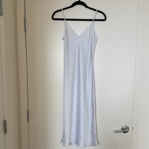 Wilfred Aritzia White Satin Slip Midi Dress XS Minimal Bias Cut